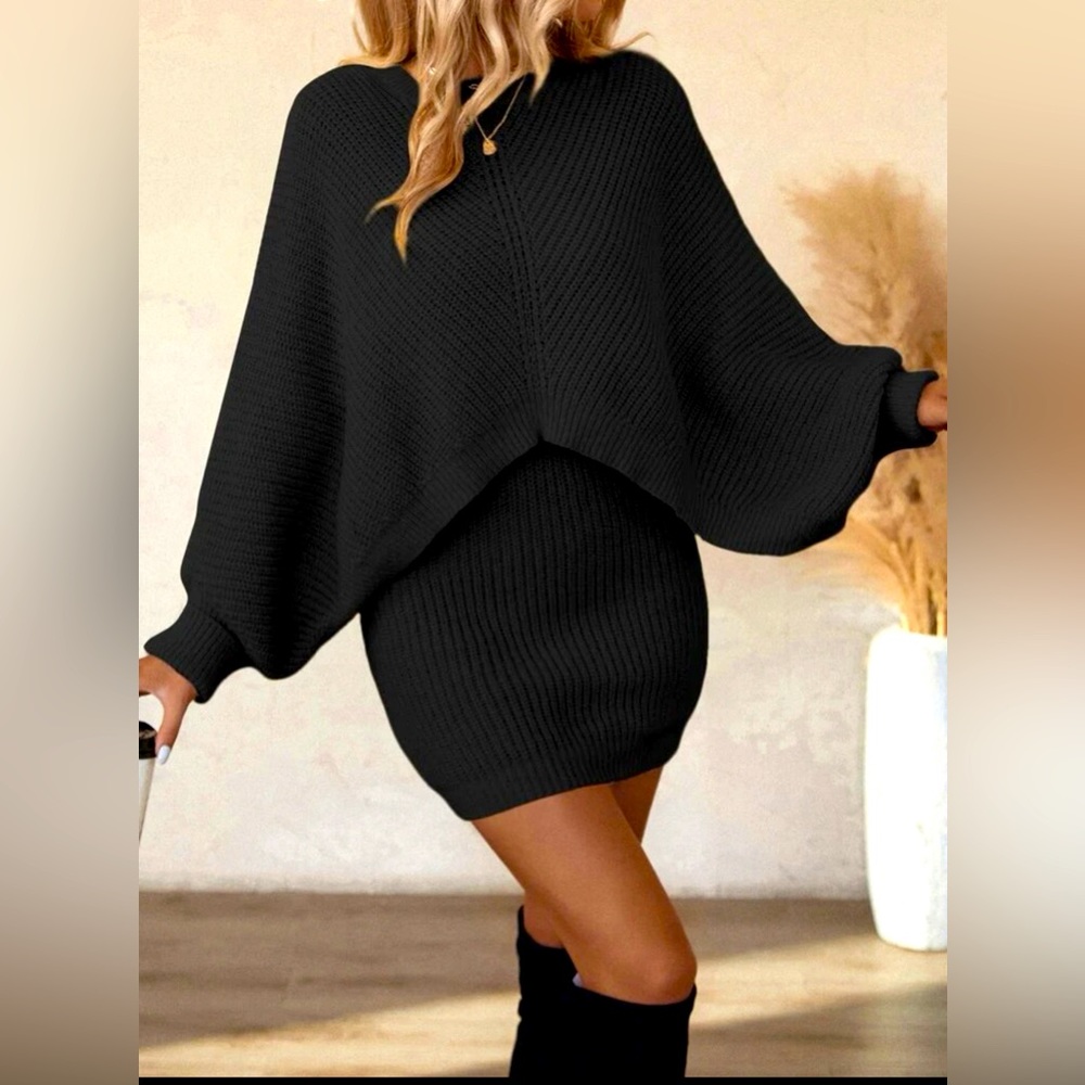 Bat wing sweater dress